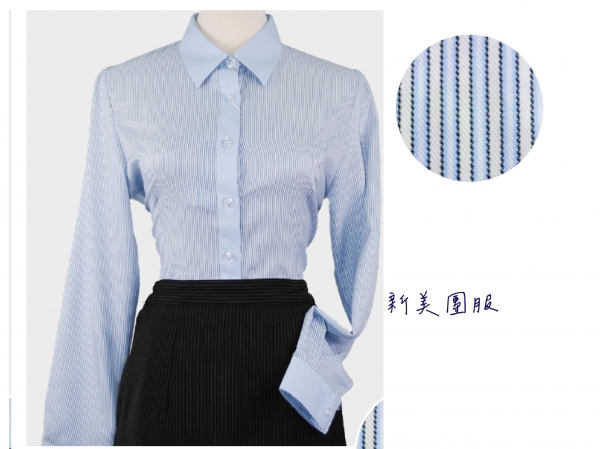 女襯衫-藍色條紋